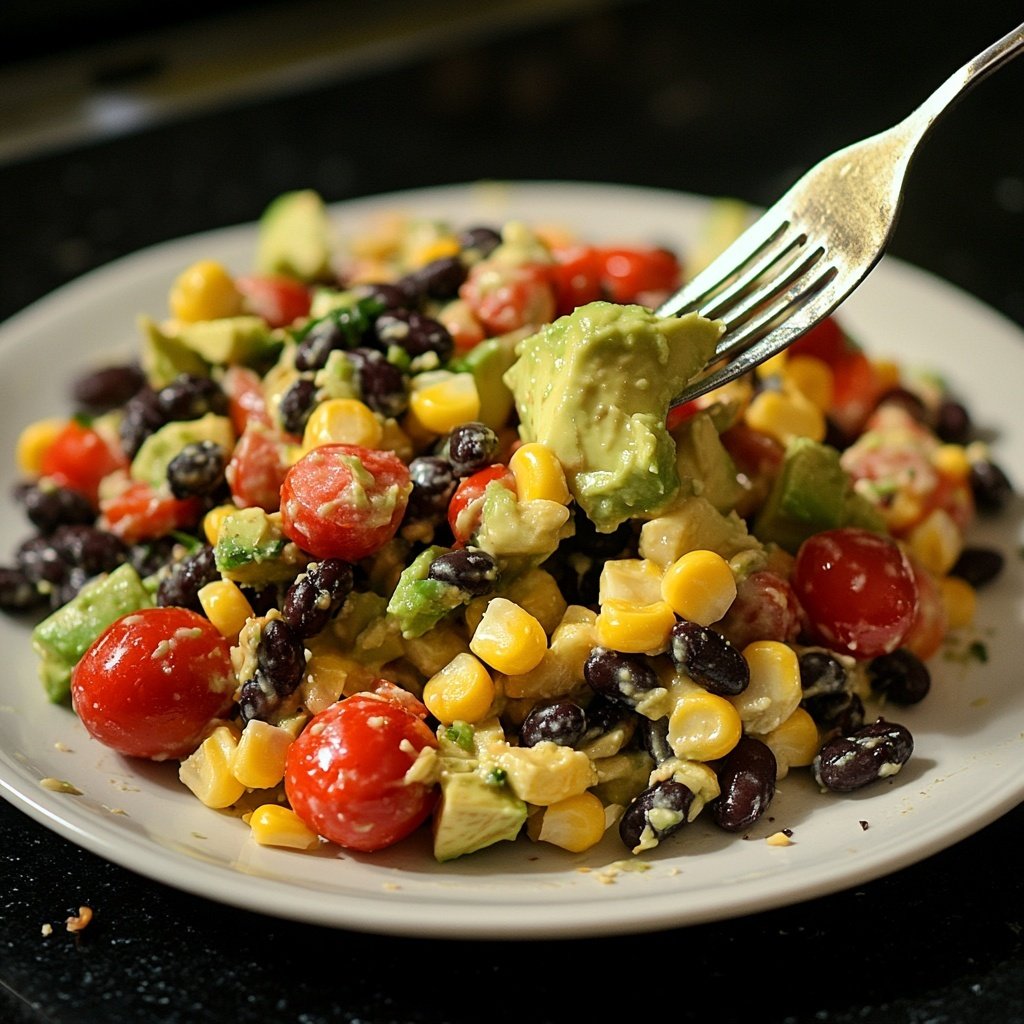 Healthy Lunch Avocado Bean Salad