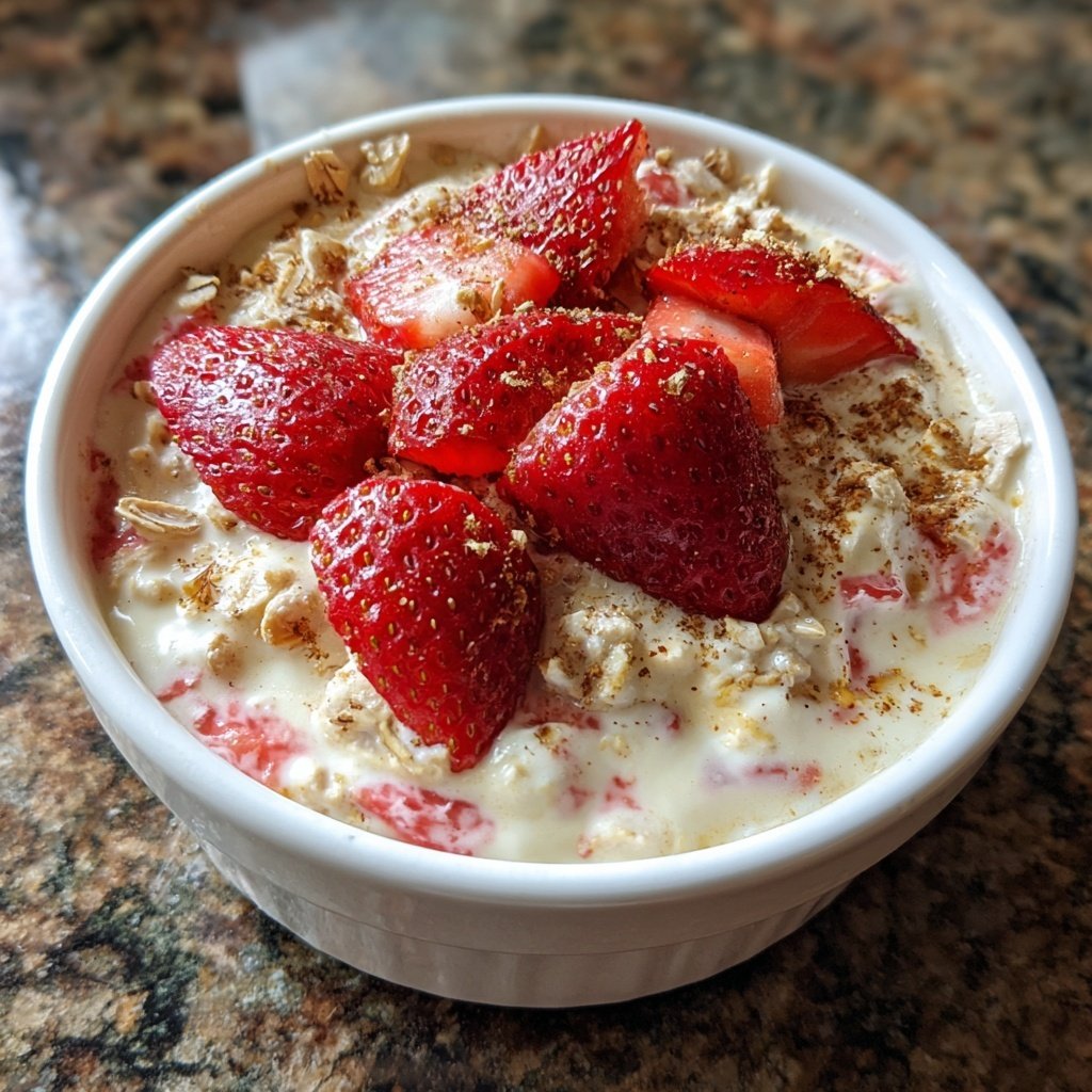 Strawberry Cheesecake Breakfast Oats