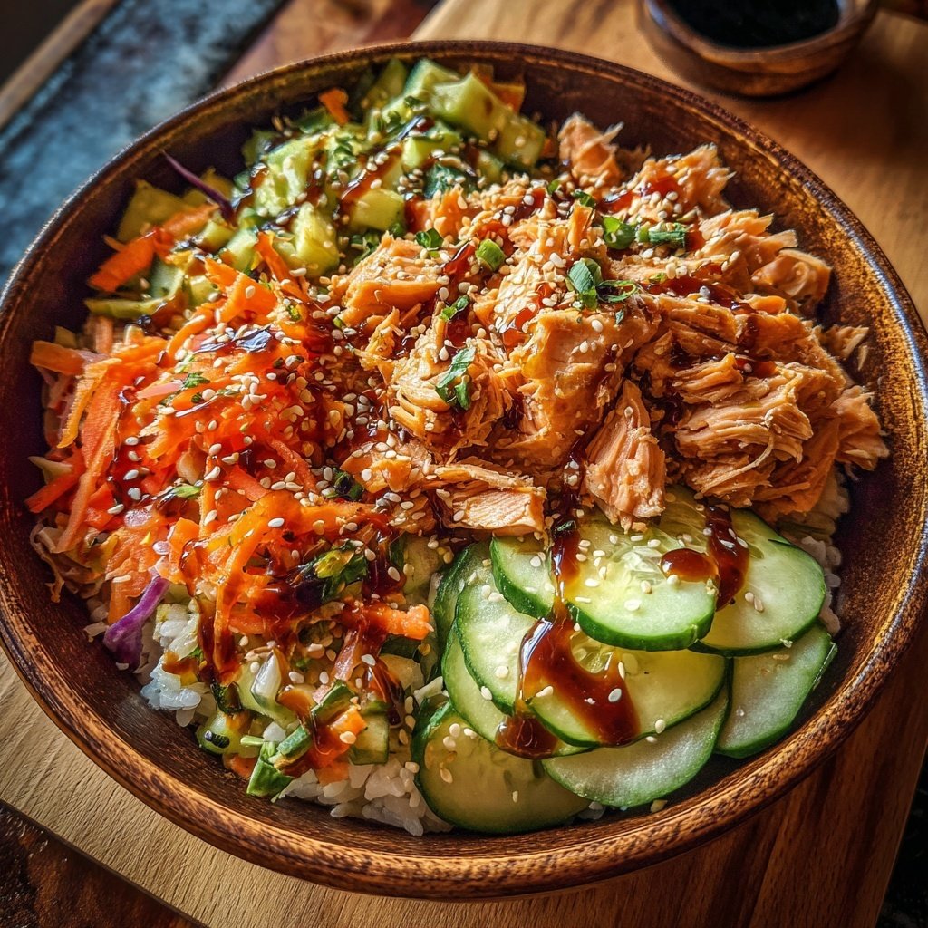 High Protein Salmon Rice Bowl