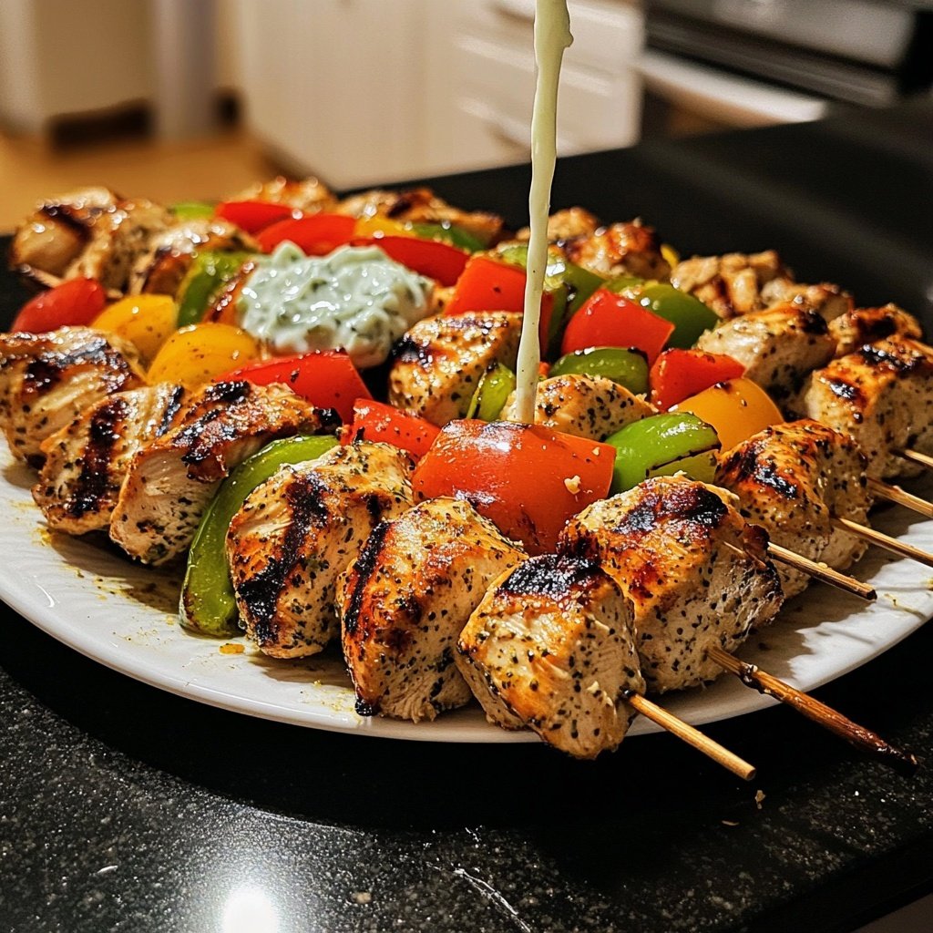 Greek Chicken Souvlaki with Tzatziki Sauce