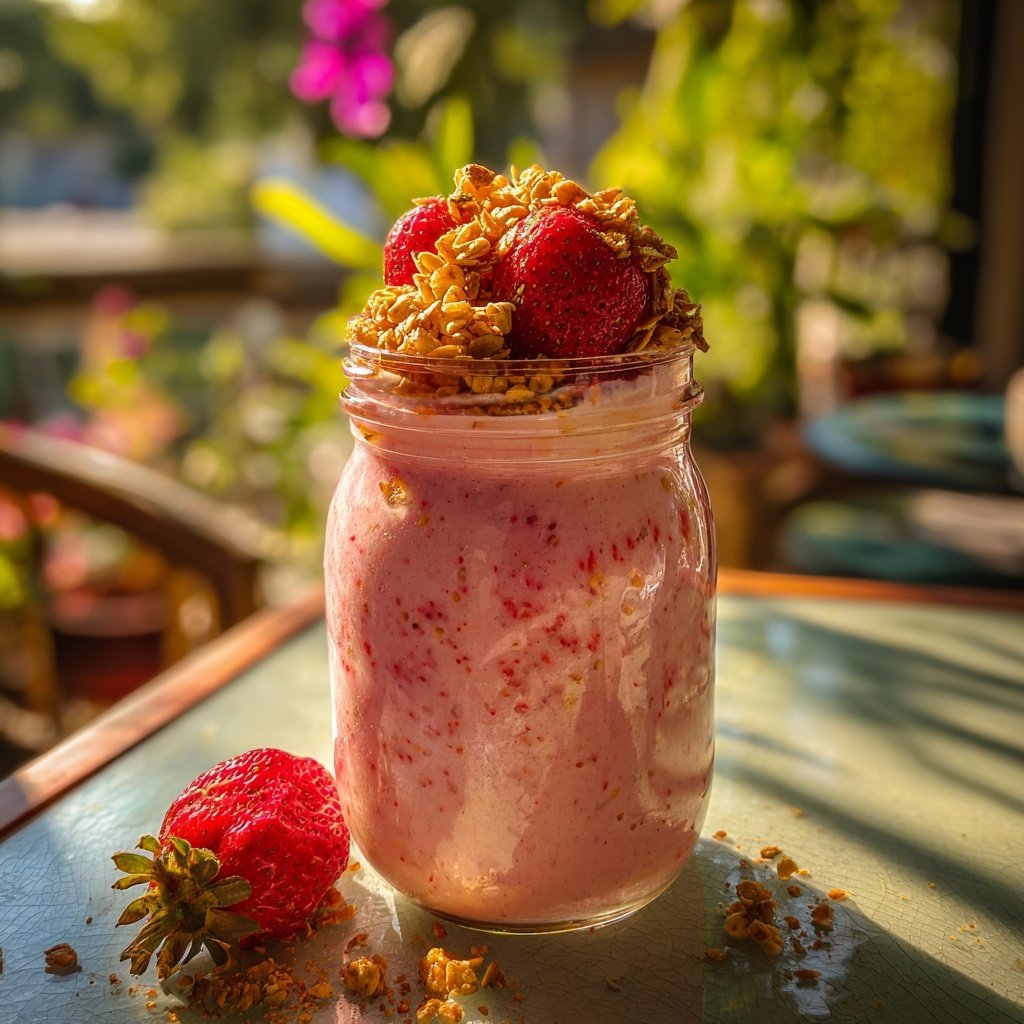 Strawberry Yogurt Breakfast Smoothie