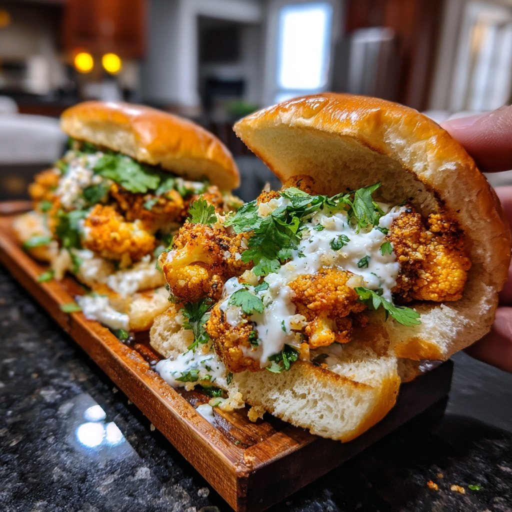 Sliders with Buffalo Cauliflower