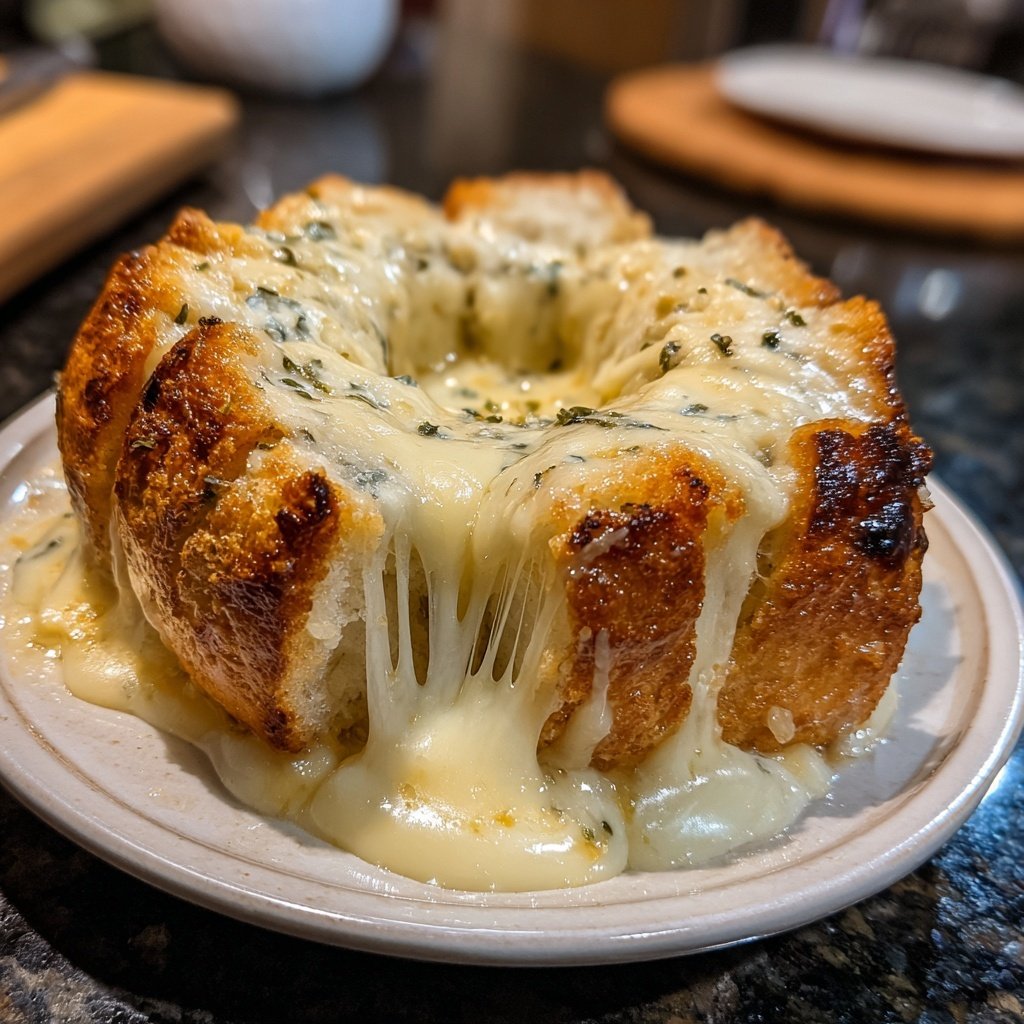 Fondue with Mild Blue Cheese and Garlic